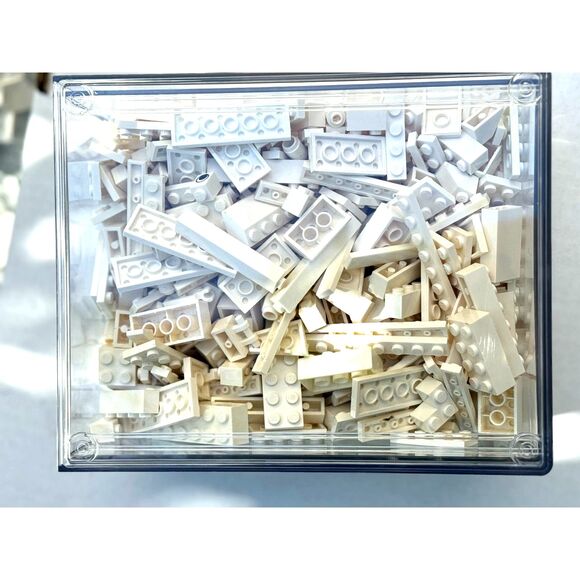 Cream White Legos In New Stackable Clear Acrylc Box SZ 7.5"D x 6"W x 4.4"H Mixed - Picture 4 of 8